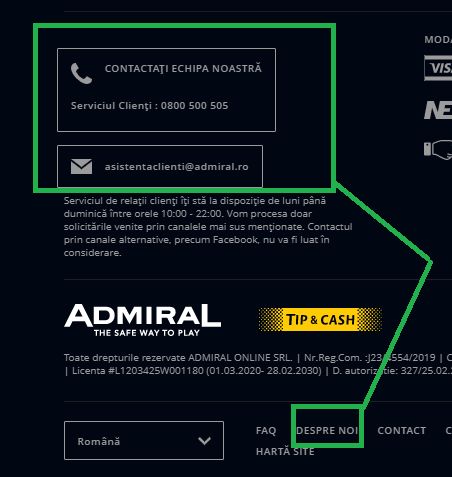 Asistenta suport clienti Admiral.ro