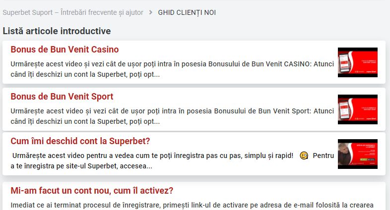 Asistenta suport clienti superbet.ro