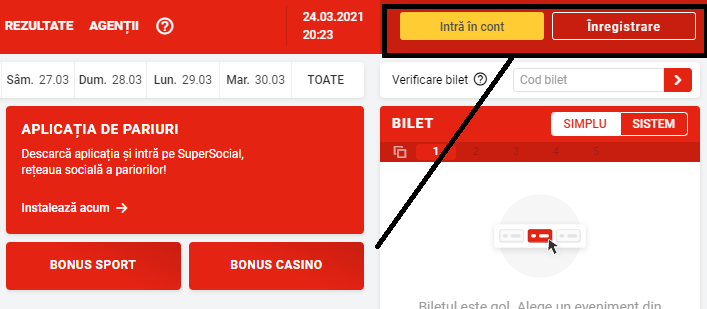 deschidere cont Superbet.ro
