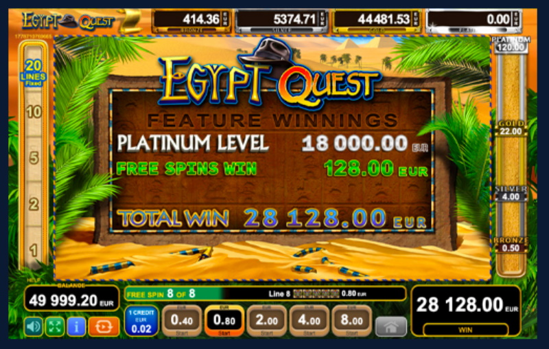 Egypt Quest EGT jackpot