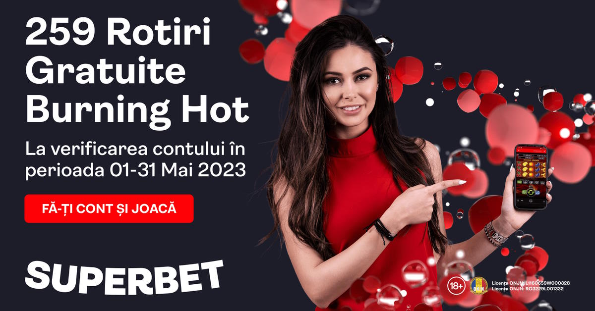 259 rotiri gratuite la Burning Hot